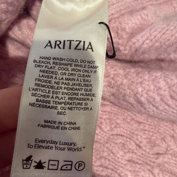 Aritzia Light Pink Cable Knit Sweater - Picture 3 of 8